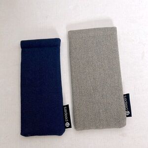 Peepers Eyeglass Cases Set in Navy and Gray one sunglasses 1 eyeglasses